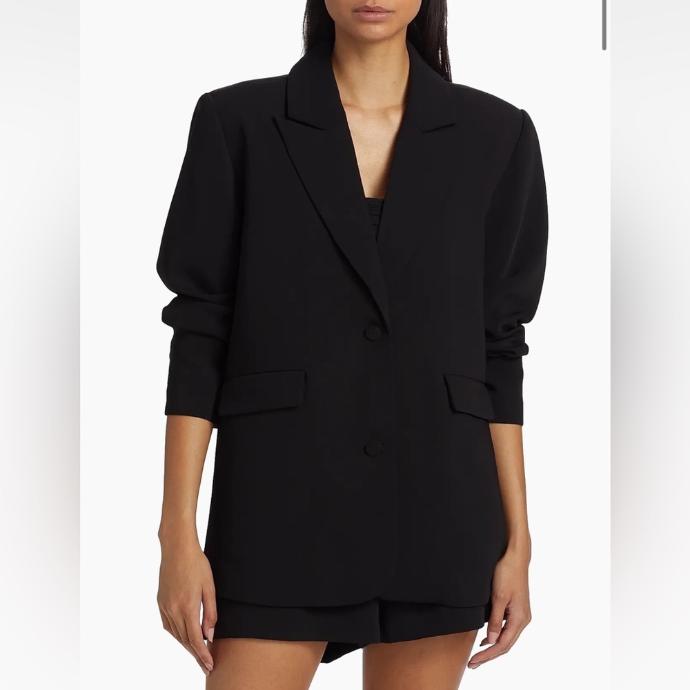 Good American Luxe Suiting Boyfriend Blazer Black Long Sleeve sz 3/4 Large - Picture 16 of 16